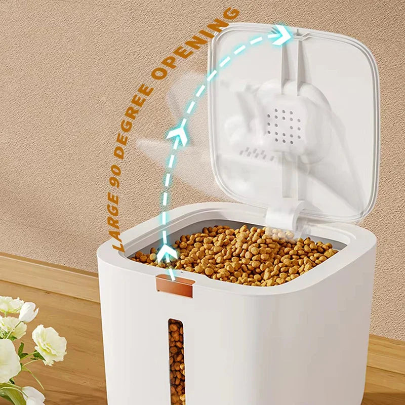 Air-tight pet food container for dry food Bowlift