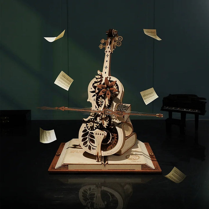 3D Magical Mechanical Wooden Cello Puzzle | Bowlift