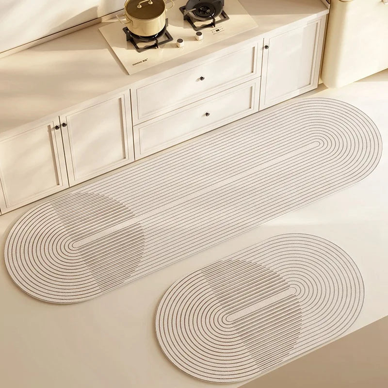 BowLift | Kitchen & Bath Mat AquaStone | Diatomite & Velvet Look | Super Absorbent & Non-Slip | Washable & Durable