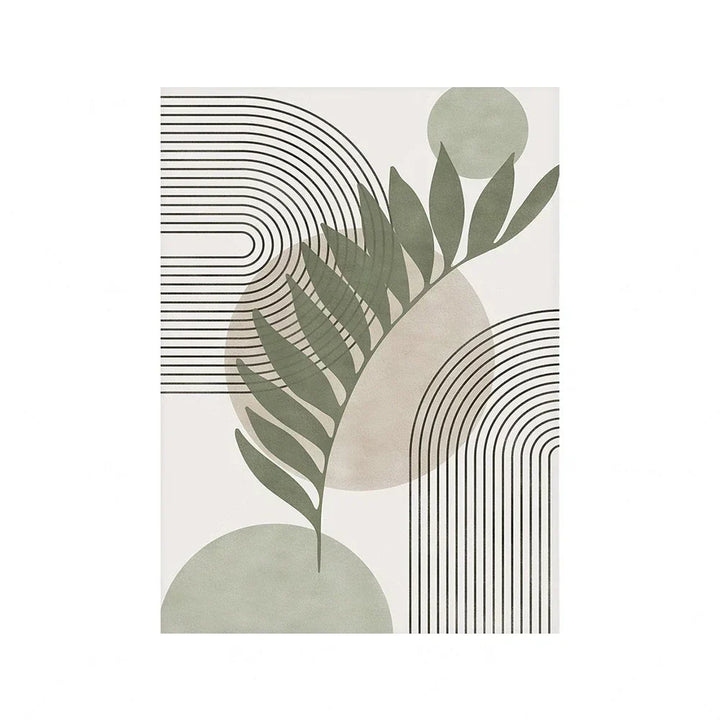 Sage Green Beige Minimalist Abstract Botanical Wall Art Fine Art Canvas Prints Pictures For Living Room Dining Room Nordic Home Decor | Bowlift