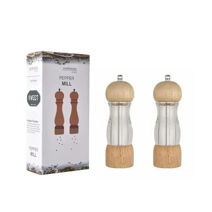 SeasonSculpt - Elegante Zout- en Pepermolen Set Bowlift