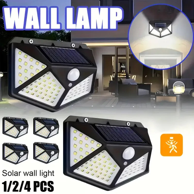 Solar Wall Light Outdoor 100 LED with Motion Sensor | Bowlift