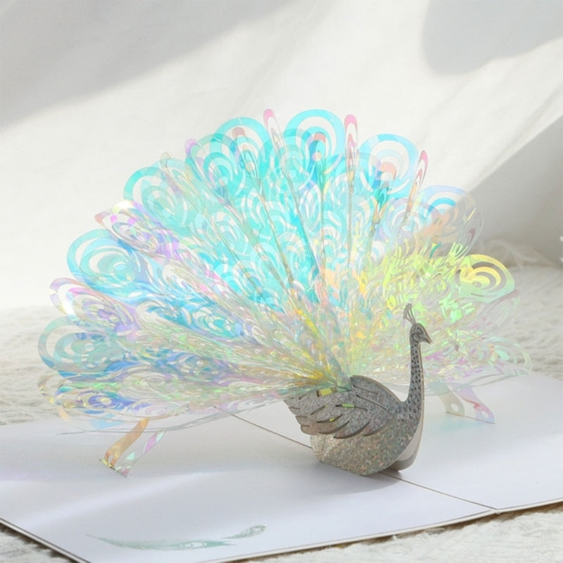 BowLift | 3D Shining Peacock Decorative Card