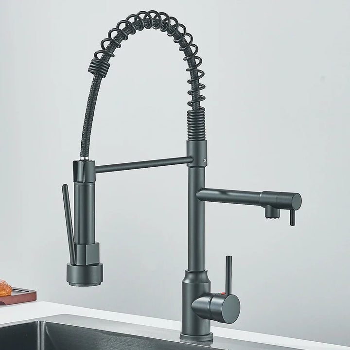 Faucet with Double Spout – High-Quality Faucet for Flexible Washing, Swivable, Ideal for Modern Kitchens, Easy to Clean and Simple Installation | Bowlift