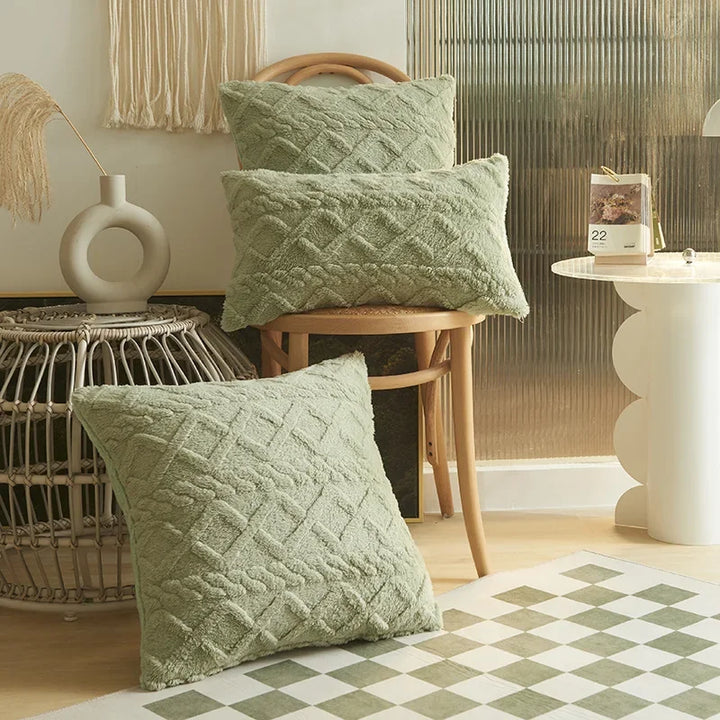 BowLift | SilkAura Decor Cushion Cover - Luxury Comfort with Geometric Jacquard