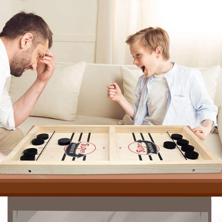 TimberHockey Game - Wooden Table Game for Father & Son Bowlift