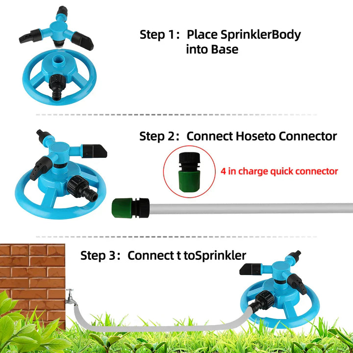 BowLift | RainTiva Sprinkler | 360° Rotation | Water-saving & Durable | For Garden & Lawn Care