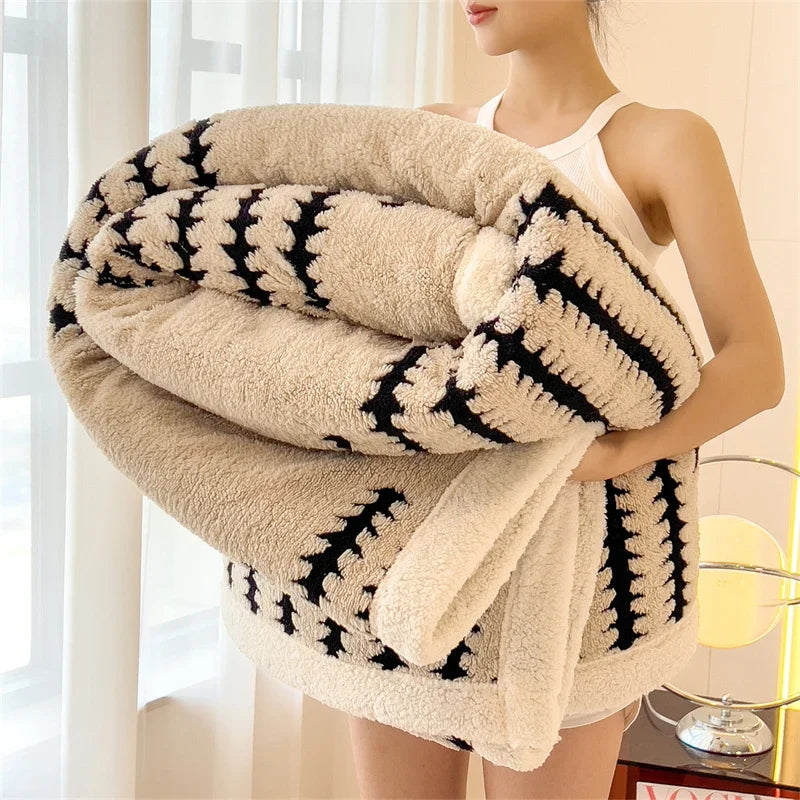 BowLift | Velvory | Extra Thick Cozy Blanket | Super Soft Flannel & Velvet Blanket | Skin Friendly, Fluffy & Warming | Luxury Blanket for Bed, Sofa & Travel