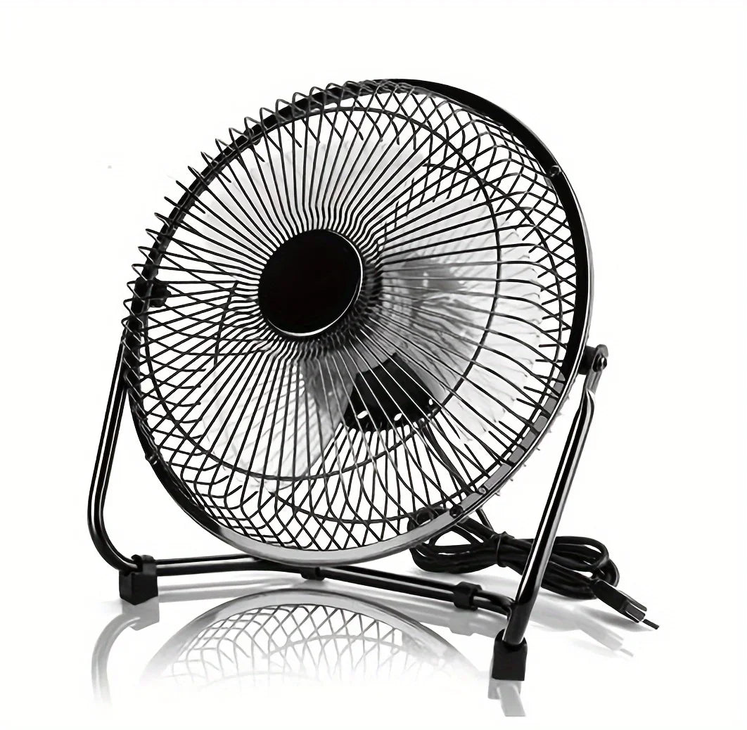 4/6/8 Inch Desktop Portable USB Electric Fan – 2-Speed Adjustable Mini Desk Fan with 4 Blades & 360° Rotation for Strong Airflow | Bowlift