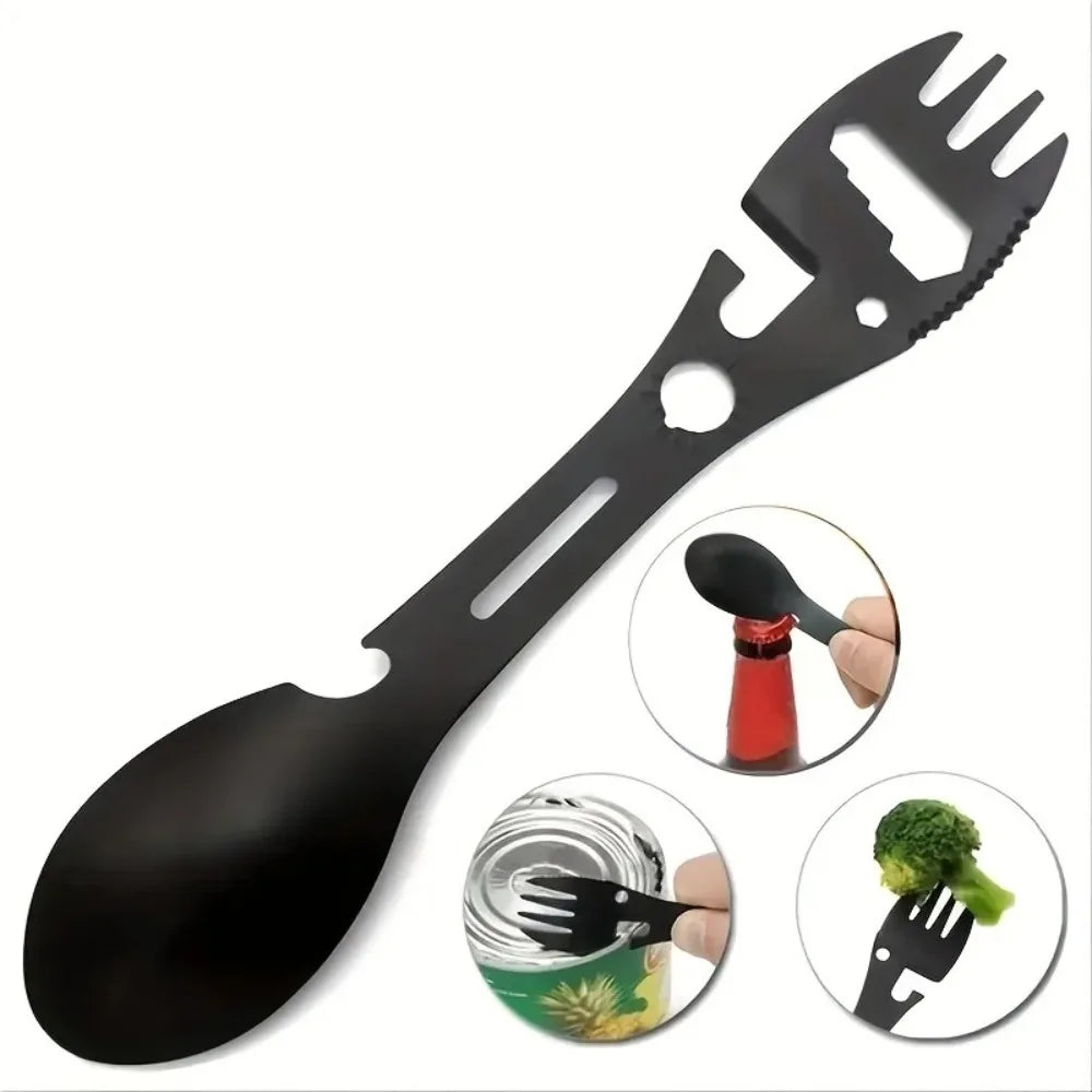 BowLift | TrailSpork Pro | 6-in-1 stainless steel camping spork | fork, spoon, digging tool & self-defense | ultra-light & compact | for outdoor & survival