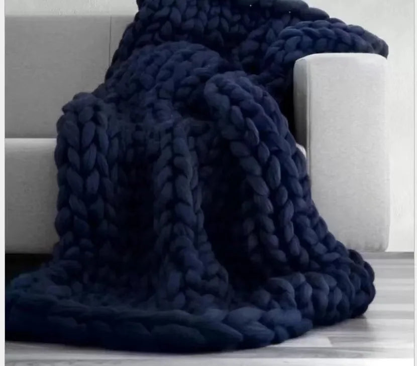 BowLift | Chunky Knit Blanket – Cozy Wool Blanket for Every Room – Soft & Warm – Perfect for Sofa and Bed