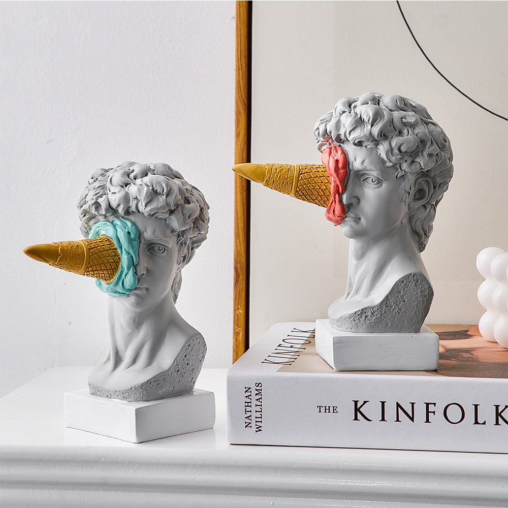 BowLift | David Figurine with Ice Cream Home Decoration Sculpture
