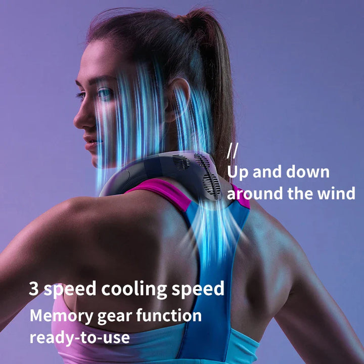 Portable Neck Fan 5200mAh – Rechargeable Wearable Semiconductor Cooling Fan, Personal Outdoor Neck Air Conditioner | Bowlift