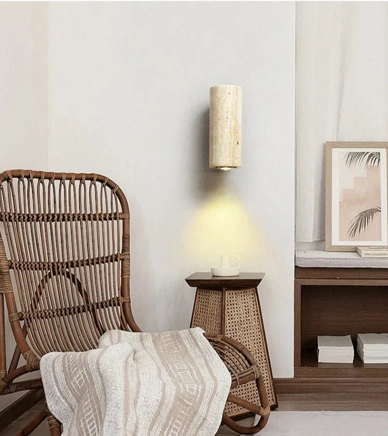 BowLift | Modern Natural LED Wall Lamp made of Travertine