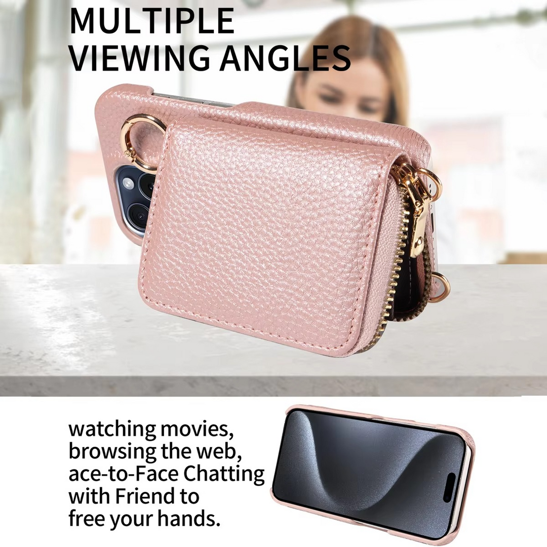 BowLift | Premium Leather Multi-Function iPhone Case with Anti-Degaussing Protection
