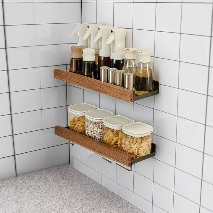 CulinaWood Kitchen Wall Shelf Bowlift
