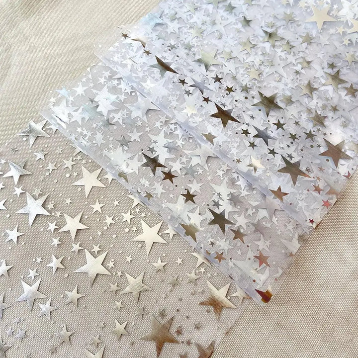 BowLift | Sparkling Table Runner "StellaLuxe" | Gold, Rose Gold or Silver | Metallic Shimmering Mesh Runner with Star Pattern | For Parties & Dinner Decoration