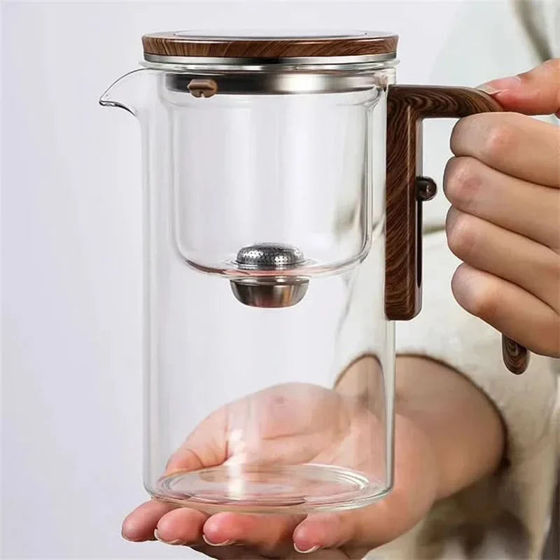 BowLift | Glass Teapot with Infuser & Wooden Handle – ZenSteep