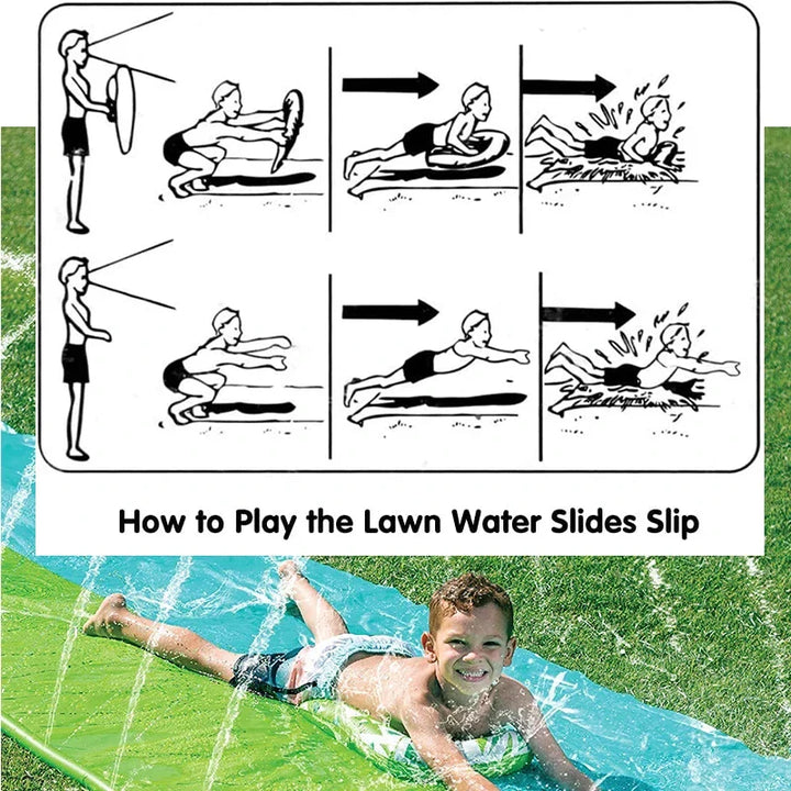 BowLift | AquaRush Water Slide | Inflatable Water Slide with Sprinkler Function | For Garden & Outdoor | Summer Fun for Kids