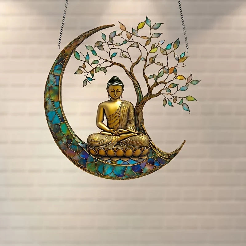 BowLift | Acrylic Sun Catcher ZenLight | 2D Buddha Decor | Window & Home Accessory | Spiritual Room Design