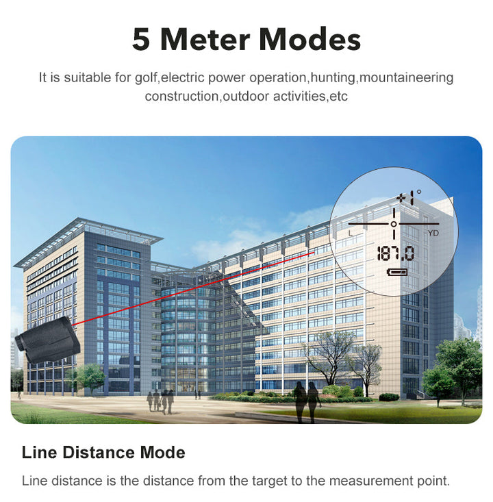 Golf Laser Distance Meter Rangefinder with Slope Adjusted Mode, Flag-Lock and Long Range Capability for Golf and Hunting Bowlift