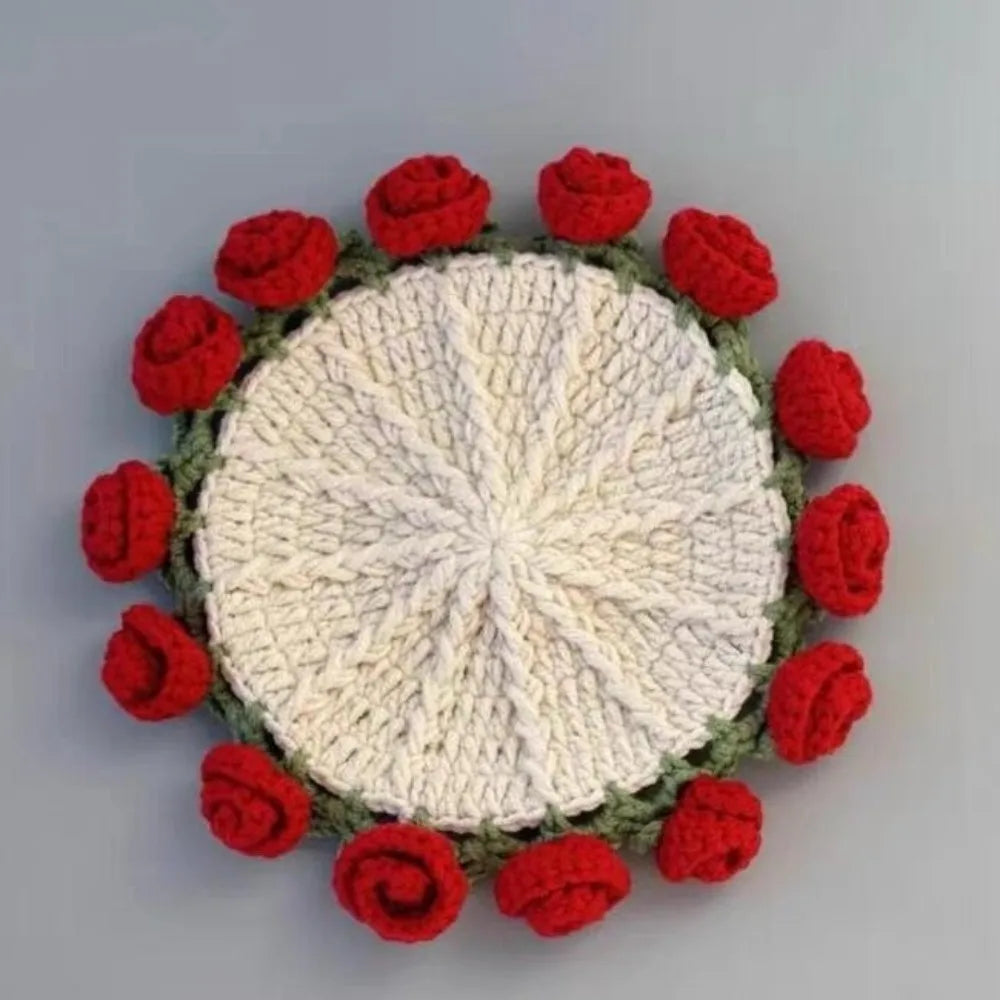 Handcrafted ConvertiBowlifte Yarn Rose Bouquet | Bowlift