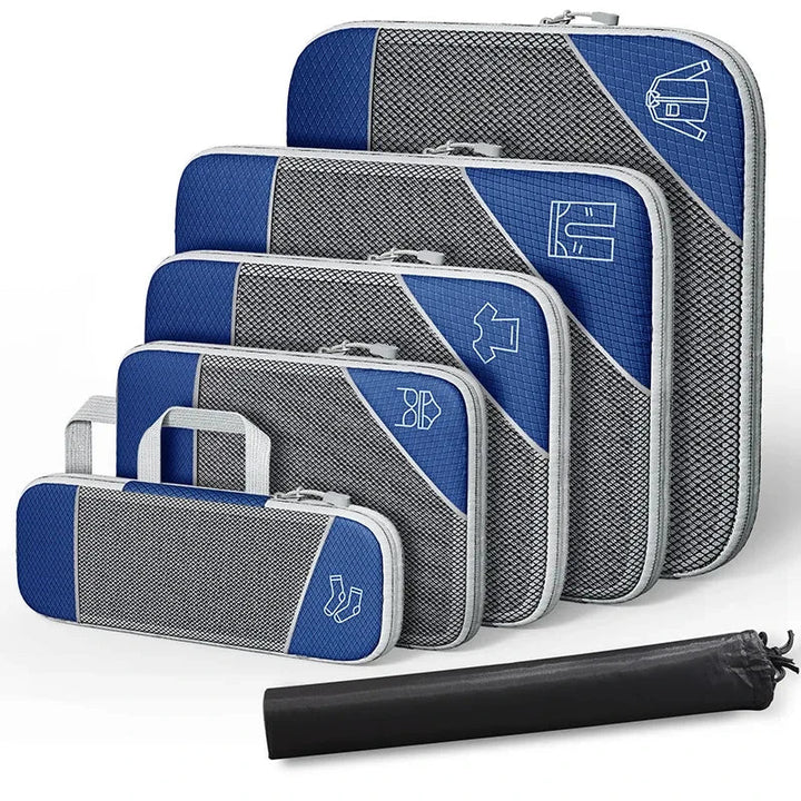 BowLift | PackEase Travel Organizer Set | 6-piece | Compressible Suitcase Bags | Waterproof & Space Saving