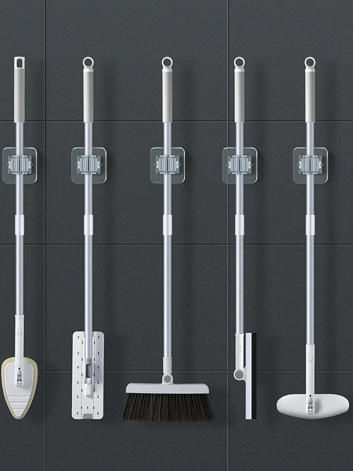 BowLift | Mop holder FixoGrip | Self-adhesive & Waterproof | Wall mount without drilling | Set of 4