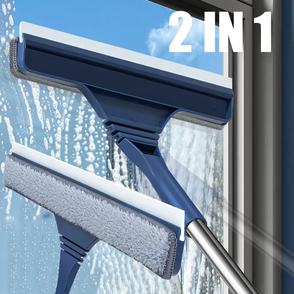 BowLift | FlexiClear Window Cleaner | 2-in-1 Cleaning | Flexible Head | Telescopic Handle