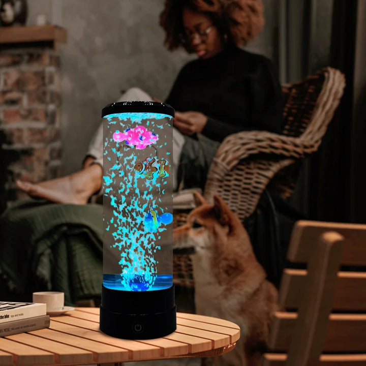 BowLift | Simulated Led Colorful Large Bubble Fish Light Aquarium Tank Usb Night Light for Home Desk Bedroom Living Room