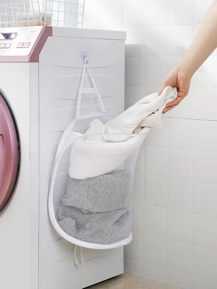 BowLift | HangFold Laundry Basket | Wall-mounted & Foldable | Breathable & Portable | 30×18×40 cm