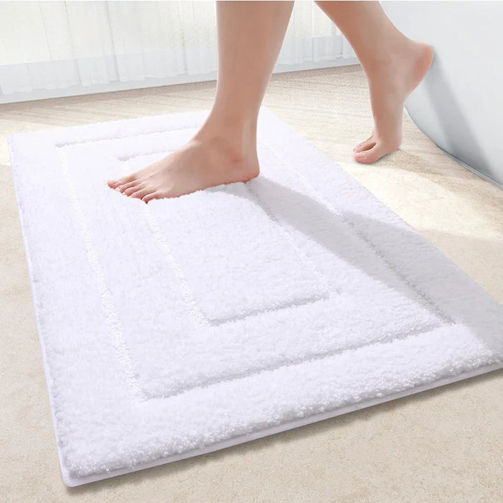 Bathroom Mat Microfiber Non-Slip – Double Layer Bath Mat | Highly Absorbent & Soft | Comfort Doormat | Bowlift