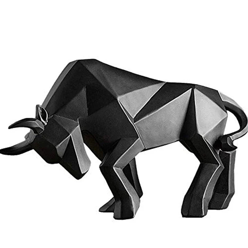 BowLift | YuryFvna Modern Geometric Bull Statue, Ornament, Café, Bull Sculptures, Animal Figures, Abstract Hotel Home Decoration