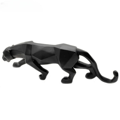 BowLift | Panther Statue, Animal Figure, Abstract Geometric Style, Resin, Leopard Sculpture, Home Office, Desktop Decoration, Crafts