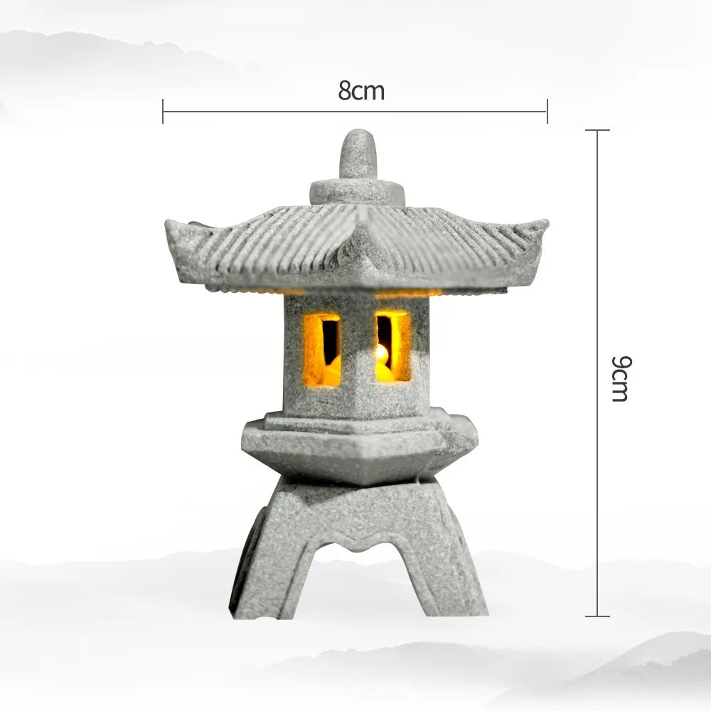 BowLift | SereniStone Mini-Pagoda | Sandstone Decor | For Garden & Bonsai | Zen Flair