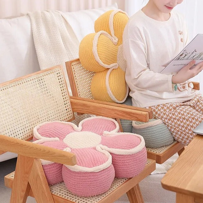 Pastel Fluffy Flower Cushion | Bowlift