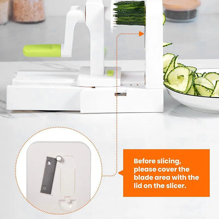 BowLift | SpiraChef Vegetable Spiralizer | 5-in-1 Spiralizer & Slicer | With Suction Foot & Foldable Design | For Zoodles, Vegetables & Fruits