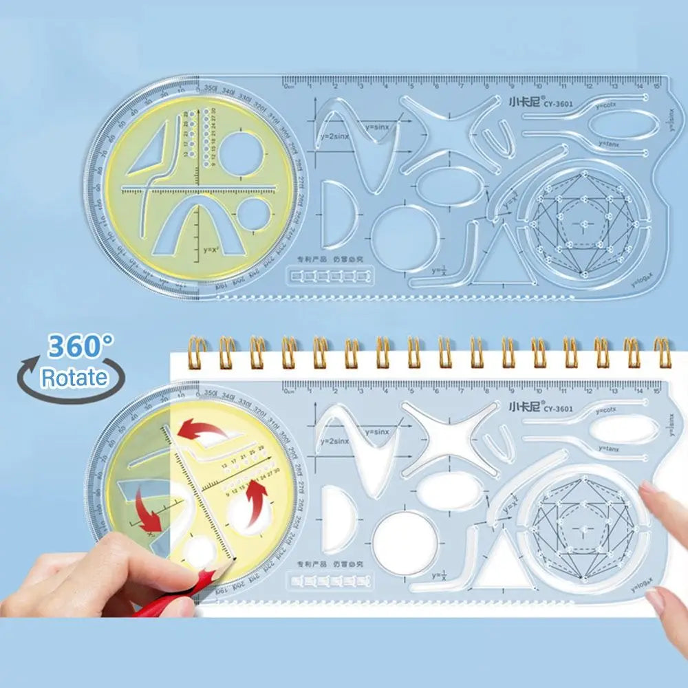 Math Genius Multi-Angle Drawing Precision Ruler | Bowlift