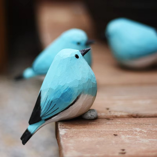 BowLift | Handcrafted Mountain Blue Robin Wood Sculpture