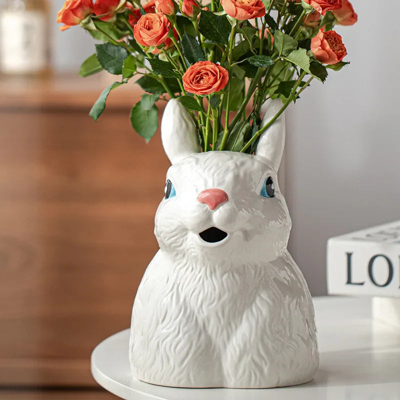 Cute Bunny Ceramic Vase | Bowlift