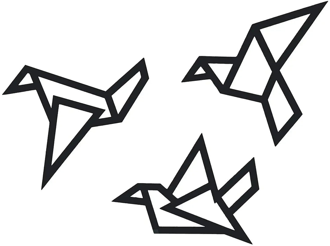 Set of 3Pcs Iron Geometric Birds 3d Wall Decoration For Nordic Living Room Dining Room Bedroom Wall Decor | Bowlift