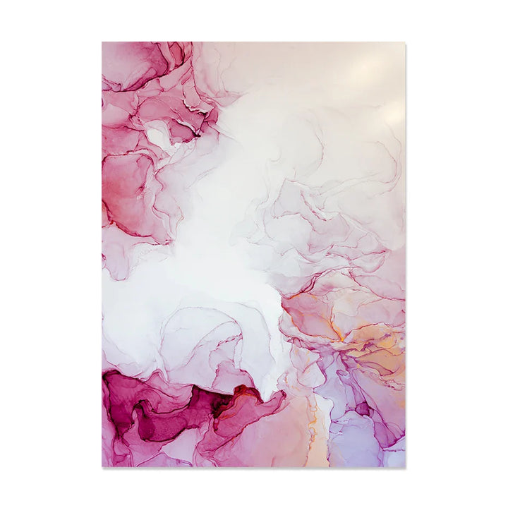 Abstract Minimalist Pink Ink Marble Print Wall Art Fine Art Canvas Prints Pictures For Living Room Bedroom Hotel Room Art Decor | Bowlift