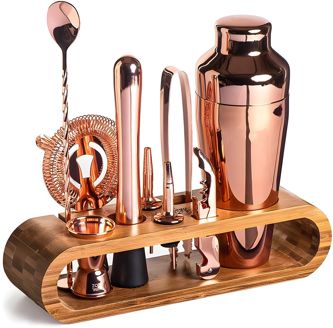 Cocktail shaker set made of stainless steel – 10-piece premium bartender set | Ideal for mixed drinks and parties | Bowlift