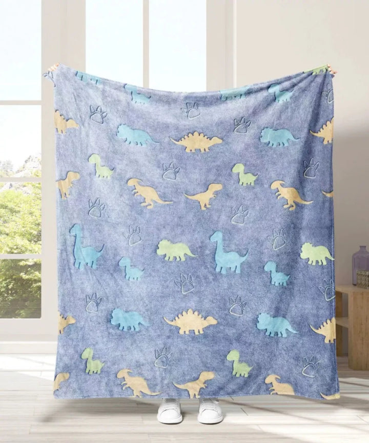 BowLift | StellaLumi | Glowing Unicorn Blanket | Cozy & Magical | Glow-in-the-Dark Stars & Hearts | Gift for Kids & Adults