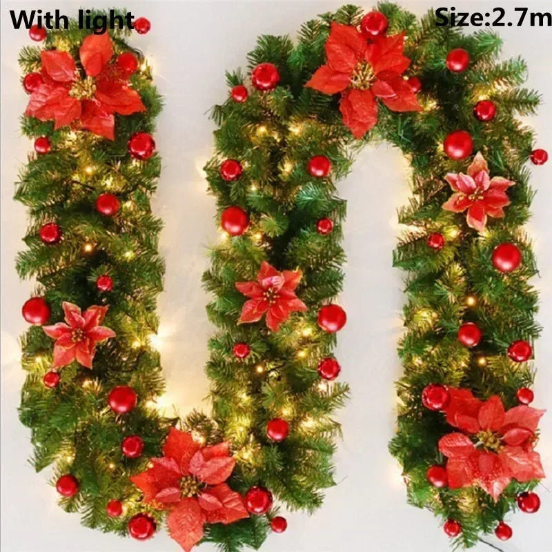 BowLift | LED Christmas Rattan Garland for Stairs and Fireplace