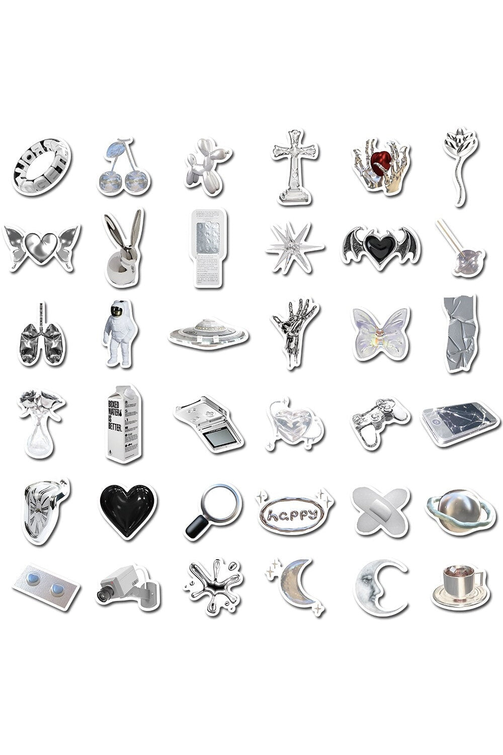 Silver Graffiti Sticker | Bowlift