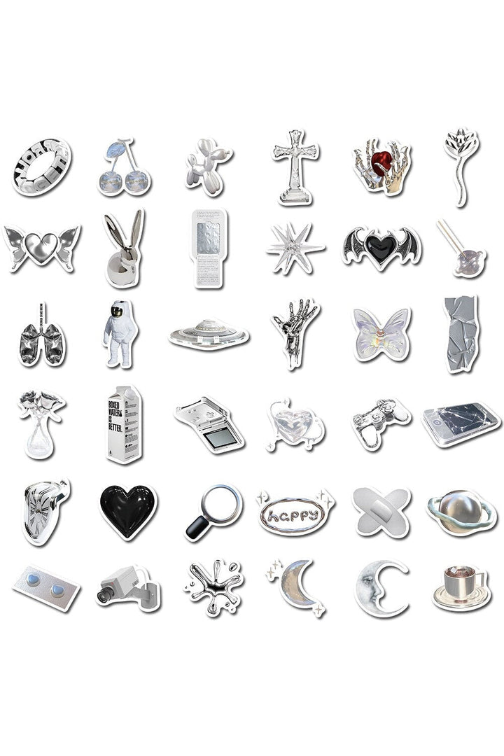 Silver Graffiti Sticker | Bowlift