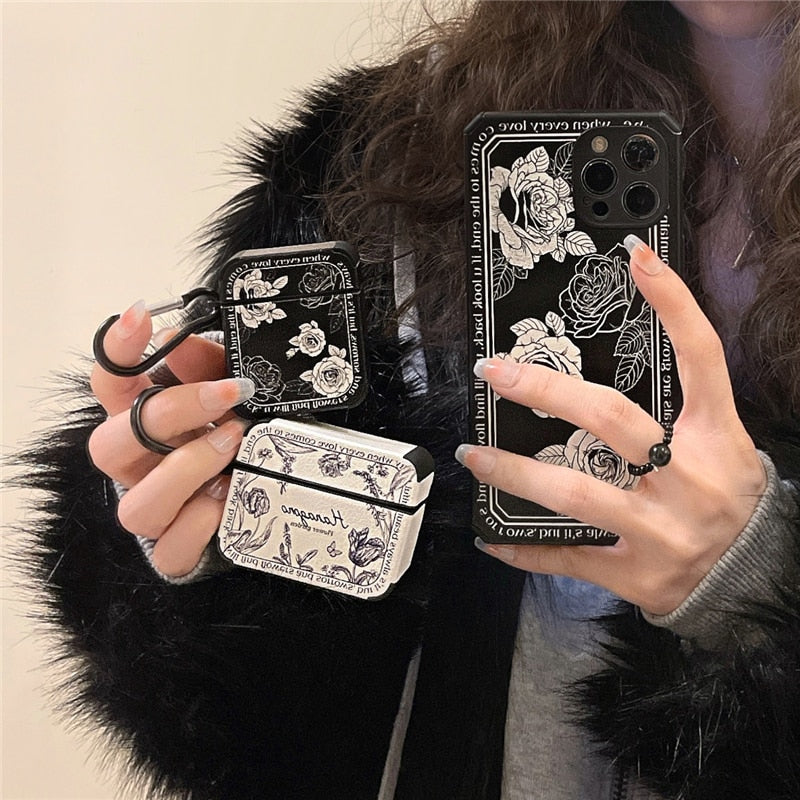 BowLift | Artistic Flower Leather Airpods Case