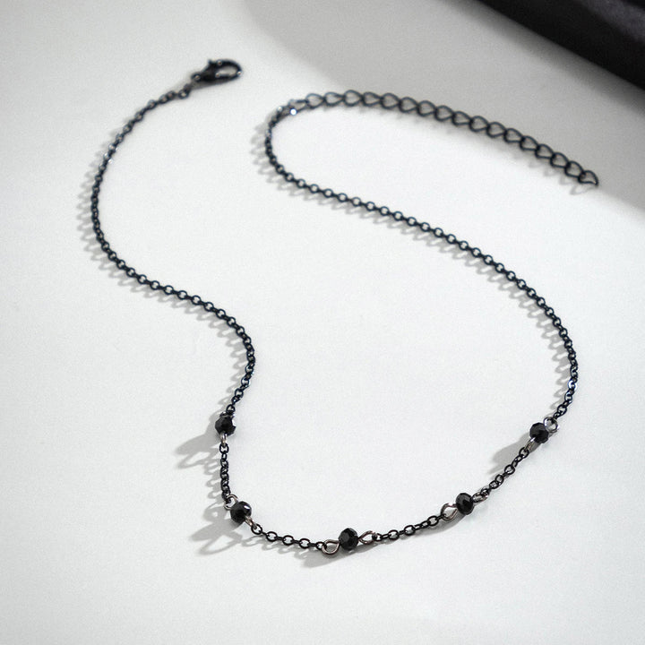 BowLift | Dainty Black Spaced Beads Necklace