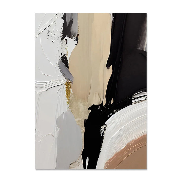 Earthen Contours Abstract Monochrome Fusion Canvas Print Wall Art Pictures For Modern Living Room Bedroom Home Office Decor | Bowlift